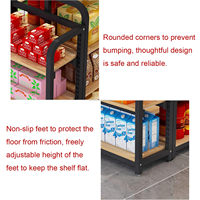 Étagère de présentation de snacks et de chips en métal robuste à 4 niveaux réglables, 100*60*130 cm, pour usage commercial
