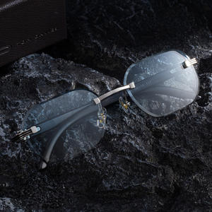 Lunettes de soleil photochromiques sans monture de luxe pour hommes, protection UV400, verres PC, monture en métal noir et plastique, style extérieur - Product Image 5