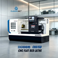 Tour horizontal CNC à lit plat haute précision CK6150 pour la production en série de pièces automobiles