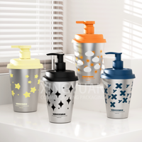 XINGYUAN Flacon pompe en plastique personnalisable en forme de tasse, rechargeable et vide, pour shampoing, après-shampoing et gel douche