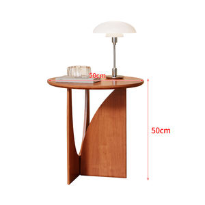 Tavolino da Caffè Rotondo in Legno Moderno <span class=keywords><strong>50X50</strong></span> per Soggiorno, Tavolino Laterale per Casa - Product Image 5