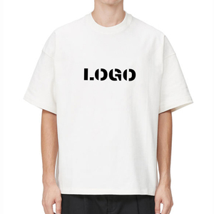 T-shirt blanc de luxe 100 % coton, haute qualité, coupe ample à épaules tombantes, unisexe, épais, vierge, oversize - Product Image 2