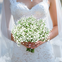 Fleurs artificielles en latex blanc effet naturel de haute qualité pour la décoration de la maison et les mariages (Gypsophile)