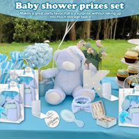 12 Pièces Sacs Cadeaux pour Baby Shower et Bridal Shower, Bandeau, Brosse à Cheveux, Boîte à Bijoux, Masque de Sommeil, Miroir, Houppette, Élastique à Cheveux