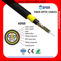 Cable de Fibra Óptica Aéreo de 12 Hilos, Rollo de 4 km, SM 24 48FO 96 144 Hilos, G652D, 100 200 500 m de Longitud, Cable de Fibra Óptica ADSS para Exteriores