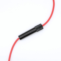 Porte-fusible en cuivre en ligne 10x38mm, étanche, à vis, pour fusibles à tube de verre, faisceau de câblage marin et automobile, fil rouge, 10kA 125V/250V