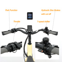Vélo cargo électrique à affichage LED 48V 250W pour adultes, 7 vitesses, cadre en alliage d'aluminium, vélo cargo électrique à 2 roues