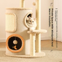 Tour d'escalade pour chat à 4 niveaux, gain de place, avec hamac, surfaces à gratter double face en sisal, montage facile