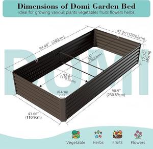 240X120,02X45cm Verzinktes <span class=keywords><strong>Hochbeet</strong></span>, Outdoor-Pflanzkasten Gartenkästen Großer Metall-Pflanzkasten, Braun - Product Image 4