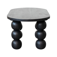 Moderner stilvoller ovaler Home Indoor schwarzer Massivholz-Couch tisch für Wohnzimmer dekor