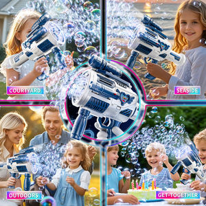Lanzador de Cohetes de Burbujas Manual para Niños, Fiesta al Aire Libre de Verano, Pistola de Burbujas Eléctrica Totalmente Automática con LED - Product Image 4