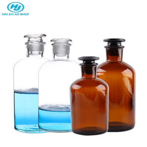 HAIJU LAB Reagenz flasche aus klarem/bernstein farbenem Glas mit schmalem/weitem Mund und gemahlenem Glass topfen für Labor zwecke - Product Image 3