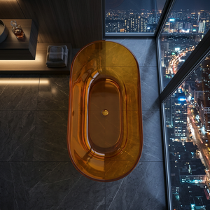 <span class=keywords><strong>Baignoire</strong></span> autoportante moderne de luxe en résine transparente, forme ovale colorée, pour projet de salle de bain d'hôtel - Product Image 6