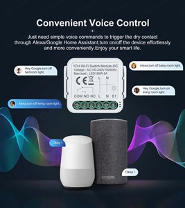 <span class=keywords><strong>Relais</strong></span> intelligent Tuya <span class=keywords><strong>WiFi</strong></span> pour la maison, DC12/24V AC100-240V, contrôle sans fil par application, automatisation domestique, interrupteur à contact sec - Product Image 2