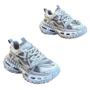 รองเท้าผ้าใบผู้ชายอินเทรนด์สีเทาสีขาวส้นแบนแบบผูกเชือกสวมใส่ทุกวันผู้สูงอายุ 60 พลัสไซส์ 2025 - Product Image 5