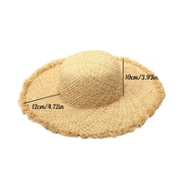 Chapeau de soleil en paille de raphia personnalisé brodé sur mesure pour femme, à large bord en dentelle, idéal pour les vacances d'été à la plage et la protection solaire