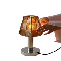 Lampe de table vintage haut de gamme en vitrail avec ampoule LED E14 pour chambre et bureau – Éclairage de luxe
