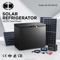X 188L Congélateur extérieur polyvalent (réfrigération et congélation) avec panneau solaire Congélateur solaire DC 12V/24V.