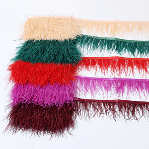 18 couleurs disponibles, <span class=keywords><strong>plumes</strong></span> d'autruche blanches pour mariage, 8-10 cm, garniture et franges, ruban de <span class=keywords><strong>plumes</strong></span> d'autruche long pour robe - Product Image 3