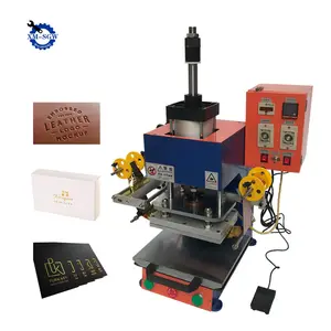 Mesin cetak kertas timah panas Digital mesin cetak timbul Logo kulit Digital Manual Foil emas perak mesin cap panas