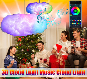 Mới hiện đại đầy màu sắc bông lụa thông minh âm nhạc <span class=keywords><strong>LED</strong></span> nổi đám mây Đèn trần cho trẻ em phòng - Product Image 4