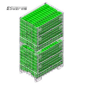 Cages pliantes de bouteille de vin d'entrepôt durable de transport de grillage rentable - Product Image 4