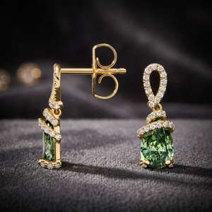 Pendientes de Diamantes Verdes Vívidos de Laboratorio con Certificación IGI, en Forma de Pera, Oro 10K/14K/18K y Plata 925/935, Regalo para Bodas y Fiestas - Product Image 2