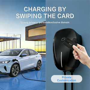 Nuevo Cargador de Vehículos Eléctricos de Pared de 32A y 7kW Tipo 2 con Pantalla LCD Negra, Acceso por Tarjeta, Seguridad Inteligente IP65, Uso Interior/Exterior - Product Image 1