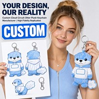Porte-clés en peluche Otter personnalisé Cloud Circuit, Usine OEM ODM, Cadeau pour événement technologique, Prêt à personnaliser avec logo, Commande en gros de vêtements, Technologie IA