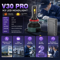 Proveedor de Faros LED para Automóviles SFIDA V30-pro, Bombilla H3 180W 6000K, Aleación de Aluminio, PCB de Cobre, Seis Tubos de Cobre, IP67, 9-16V, Fabricante