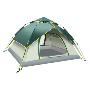 Tente de camping double couche pour 3-4 personnes, ouverture automatique rapide, imperméable, utilisable en toutes saisons, T-14 - Product Image 1