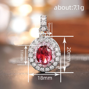 Collana con Ciondolo in Pietra Rossa per Donne, Elegante Gioiello Scintillante con Charm Incastonato, Ideale per Uso Quotidiano e Regalo - Product Image 6