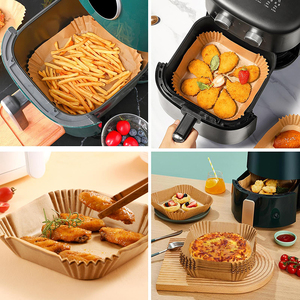 Air Fryer Disposable <b>Silicone</b> Oil Parchment Paper Liners 200pcs 8In Square Oven Safe - Product Image 5