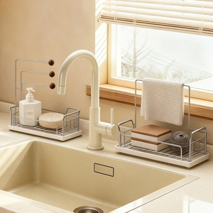 304 Stainless Steel Kitchen Dishcloth Drainer Rack L-Shaped Quick Dry For Sink And Window Sill Storage - Product Image 4