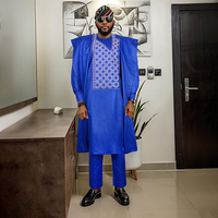 H & D Afrikanische Herren bekleidung Agbada Boubou Baumwoll kleidung Herren stickerei 3-teilige Anzug kleidung