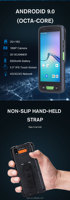 قارئ RFID محمول باليد يعمل بنظام أندرويد 9.0 طراز V9100 بتقنية 4G ونطاق طويل، ماسح ضوئي للباركود 1D/2D وQR، جهاز PDA بشاشة 5.5 بوصة وذاكرة وصول عشوائي 2 جيجابايت/4 جيجابايت متوفر في المخزون