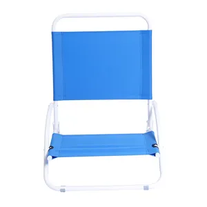 Private Label OEM Aluminum Camping Portable Reclining Beach Chairs High China Towel Bands Woven Beach Chair with Roof