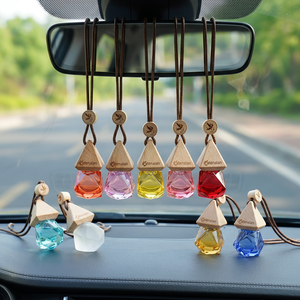 Glass Diffuser 8ml Natural Evaporation Car Aromatherapy for Rearview Mirror Odor Removal Long Lasting Scent Elegant - Product Image 2