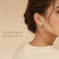 Boucles d'oreilles créoles cercle arc-en-ciel pour femme en argent S925, zircon multicolore, tendance européenne et américaine, luxe léger, mode et élégance