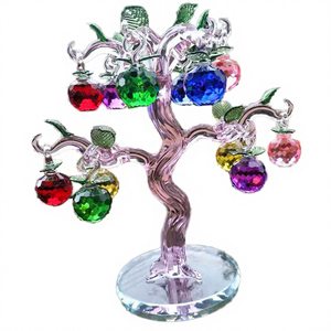 Bola de cristal grabada con árbol de manzana, ecológica, tallada, decoración para mueble de TV, sala de estar, árbol del dinero, vino, Navidad - Product Image 4