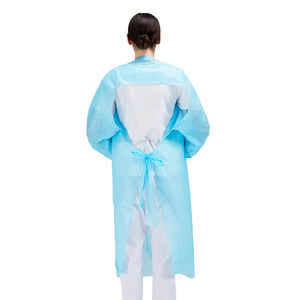 Robe d'isolement médicale <span class=keywords><strong>CPE</strong></span>, jetable, imperméable, style tablier, robe en PE bon marché, EPI hospitalier, vêtements de protection, fournisseur d'usine - Product Image 5