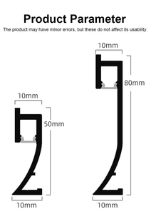 Plinthes de sol modernes du fabricant 8cm hauteur 1mm épaisseur garniture en alliage d'aluminium <span class=keywords><strong>plateau</strong></span> de lampe plinthe pour hôtel Villa - Product Image 2