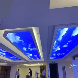 LeArt 3D decoration Hotel UV graphic printed PVC stretch ceiling film Cloud SKY pictures Ceiling