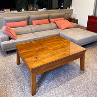 Table basse moderne en teck indonésien certifié, durable, confortable et modulaire, de style nordique, pour salon et extérieur