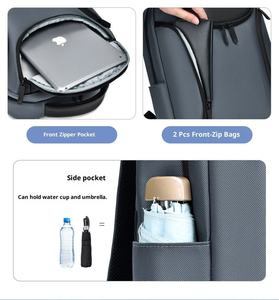 Sac à dos unisexe multifonctionnel et étanche en tissu Oxford avec fermeture éclair, chargement USB, antivol, pour ordinateur portable, idéal pour le bureau et les affaires, au design géométrique et durable. - Product Image 6