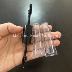 ISMAN Tube de brillant à lèvres double embout de luxe 4 ml, flacon transparent noir pour mascara et eye-liner, <span class=keywords><strong>vente</strong></span> en gros, marque <span class=keywords><strong>privée</strong></span> professionnelle - Product Image 3