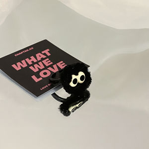 Nouvelle conception créative, mignonnes petites bagues en peluche en forme <span class=keywords><strong>de</strong></span> boule <span class=keywords><strong>de</strong></span> <span class=keywords><strong>charbon</strong></span> pour femmes et filles, bijoux fantaisie amusants pour l'index, collection automne-hiver - Product Image 5