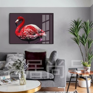 <span class=keywords><strong>Peinture</strong></span> à l'<span class=keywords><strong>huile</strong></span> murale en verre de cristal avec cadre d'animal, Art décoratif moderne et abstrait, pour salon - Product Image 2