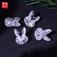 Zircone cubique synthétique de qualité AAAAA en forme de tête de lapin, 7,5*10 mm, pierre précieuse en vrac (créée en laboratoire) pour la fabrication de bijoux