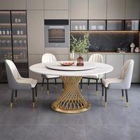 Runder Tisch mit Plattenspieler, italienischer minimalisti scher moderner einfacher Esstisch, runder Esstisch und Stuhlset
